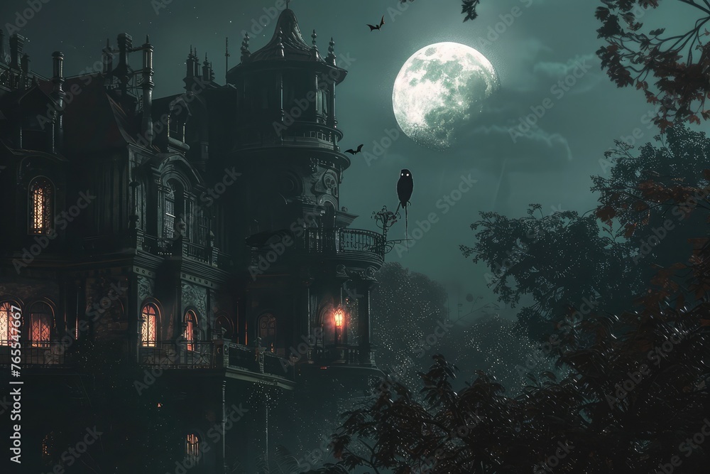 Fototapeta premium Halloween night scene.