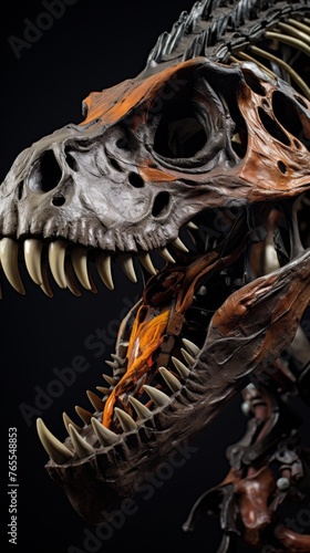 Dive deep into the world of dinosaurs with visually striking artwork of fossilized skeletons © Sirisook