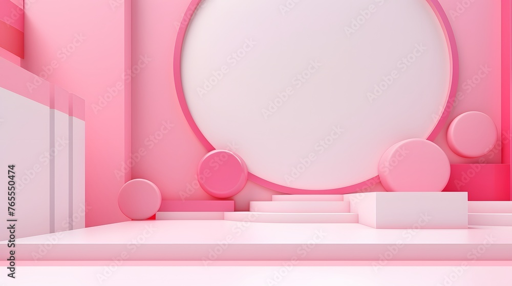 3d rendering of white and pink abstract geometric background. Scene for advertising, technology, showcase, banner, game, sport, cosmetic, business, metaverse. Sci-Fi Illustration. Product display 3d rendering of white and pink abstract geometric background. Scene for advertising, technology, showcase, banner, game, sport, cosmetic, business, metaverse. Sci-Fi Illustration. Product display