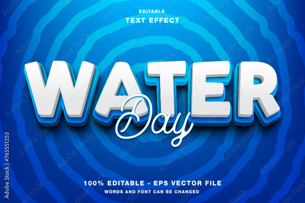 © Kardus Studio - Water Day 3d Editable Text Effect Template Style Premium Vector © Kardus Studio - Water Day 3d Editable Text Effect Template Style Premium Vector