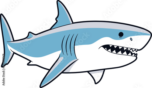 Beneath the Surface Striking Shark Vector Illustration