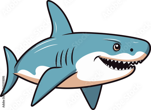 Silent Guardian Elegant Shark Vector Artistry