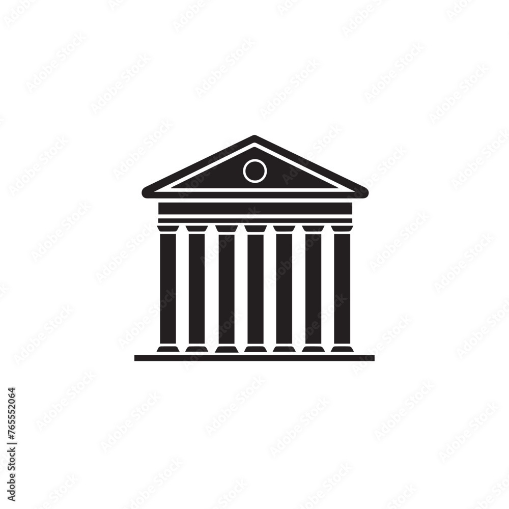 Bank in cartoon, doodle style . Image for t-shirt, web, mobile apps and ui. Isolated 2d vector illustration in logo, icon, sketch style, Eps 10, black and white. AI Generative