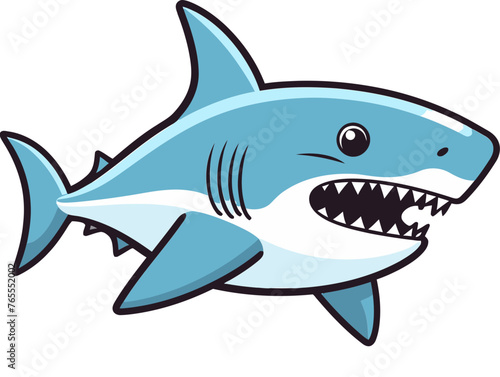 Dynamic Underwater Scene Detailed Shark Vector Artistry