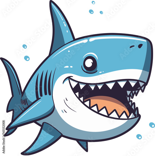 Oceanic Symphony Elegant Shark Vector Artistry