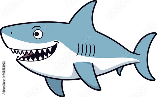 Beneath the Surface Striking Shark Vector Illustration