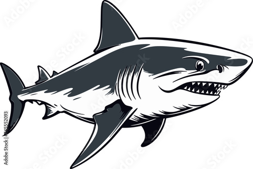 Dynamic Underwater Scene Stunning Shark Vector Artistry