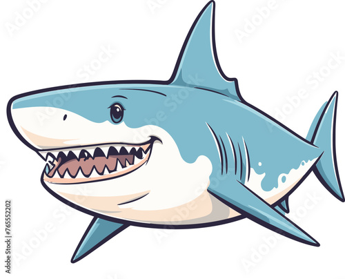 Silent Majesty Striking Shark Vector Illustration
