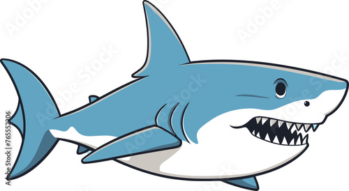 Beneath the Surface Gripping Shark Vector Illustration