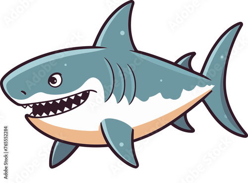 Oceanic Majesty Gripping Shark Vector Illustration