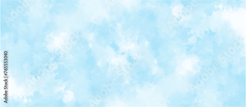 Blue sky with cloud .Beautiful blue sky with white clouds .bright cloud cover in the sun calm clear winter air background .gradient light white background.	