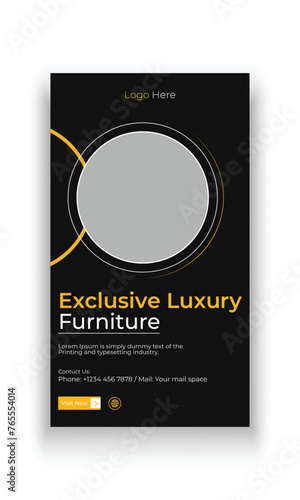 Furniture sale social media story banner template