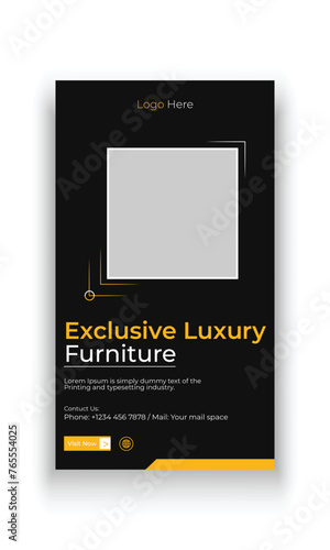 Furniture sale social media story banner template