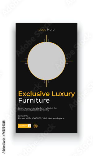Furniture sale social media story banner template