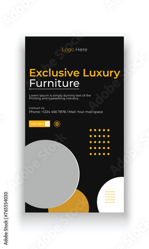 Furniture sale social media story banner template