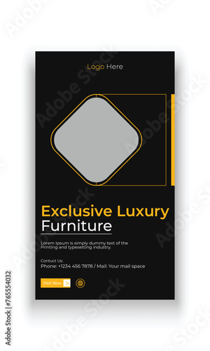 Furniture sale social media story banner template