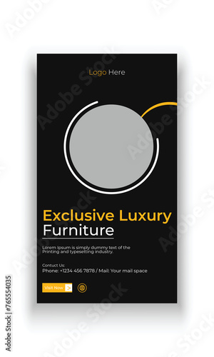 Furniture sale social media story banner template