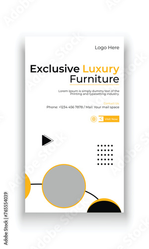 Furniture sale social media story banner template