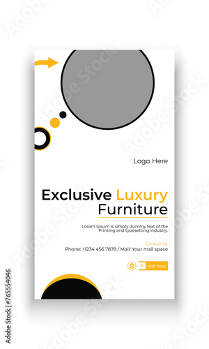 Furniture sale social media story banner template