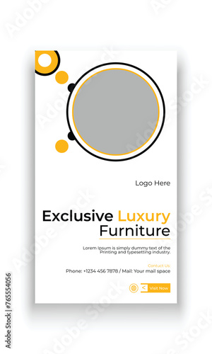 Furniture sale social media story banner template