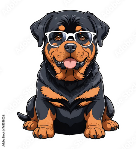 Rottweiler Dog Perfect for sticker  t-shirt  design template. Generative Ai. V13