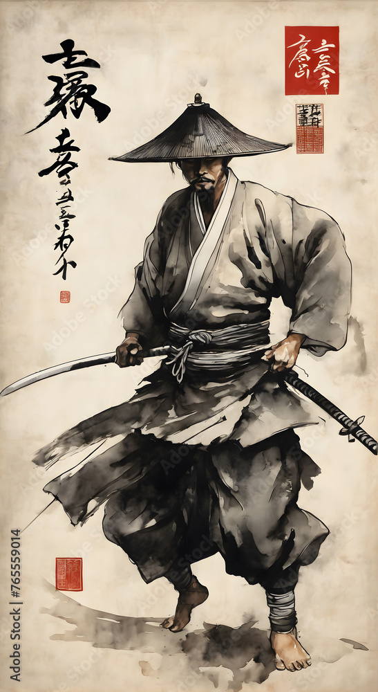 Fototapeta premium photo of a person with a sword