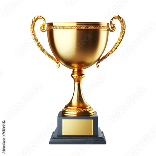 gold cup isolated on transparent background 