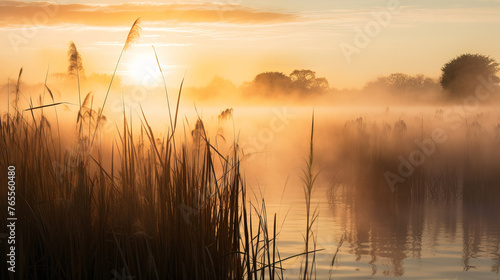 misty morning on the river.