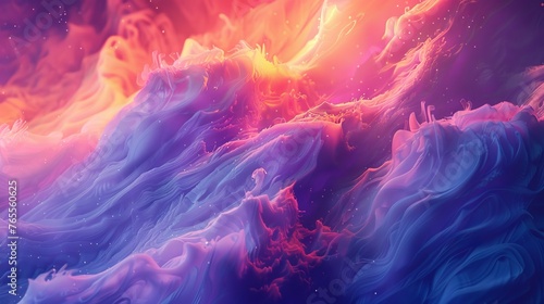 swirling motion of a dynamic fluid art composition, with intense warm hues suggesting movement and passion in a visually captivating background.