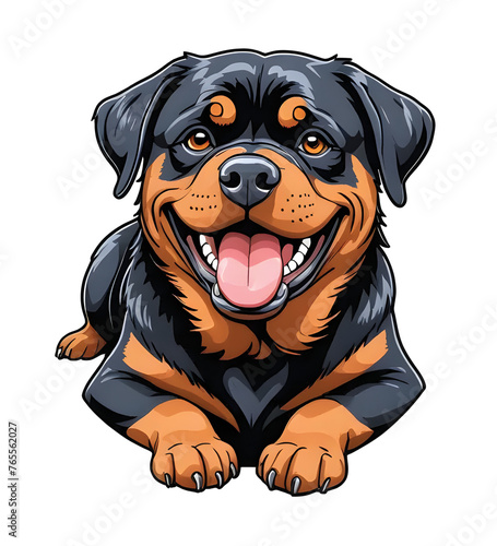 Rottweiler Dog Perfect for sticker  t-shirt  design template. Generative Ai. V29