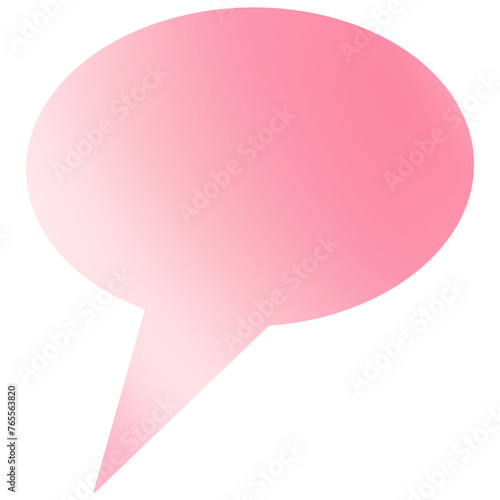 Transparent Pink Gradient Speech Bubble Icon Isolated on White