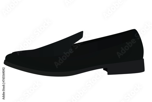 Black loafer shoes. vector illustration