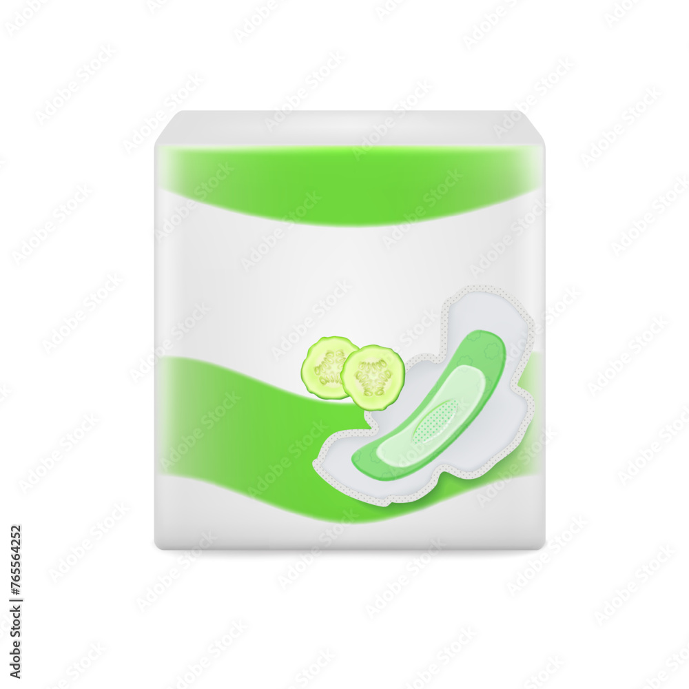 Template polyethylene packages for sanitary napkins. Cucumber care. Template polyethylene packages for sanitary napkins. Cucumber care.