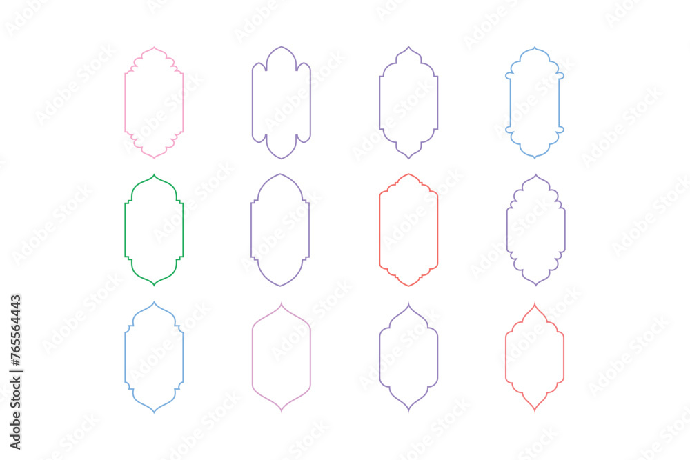 Islamic Vertical Frame Design Thin Line- SET 12 Islamic Vertical Frame Design Thin Line- SET 12