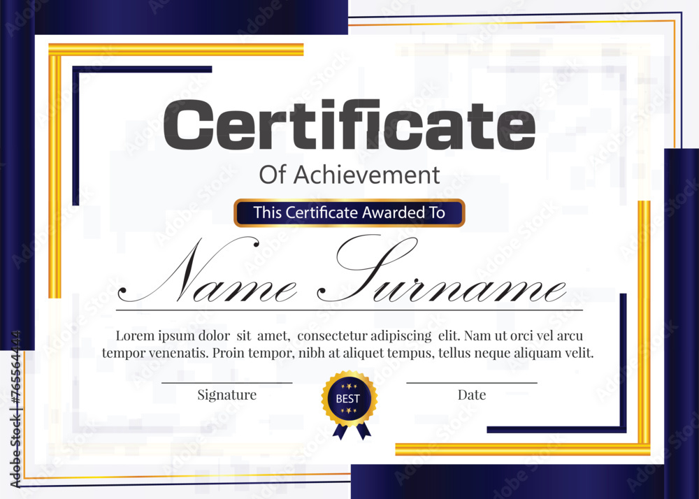 Obraz premium professional new certificate design with border and background design 