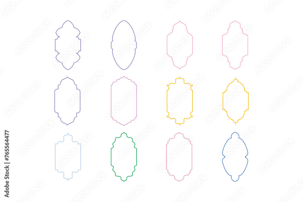 Islamic Vertical Frame Design Thin Line- SET 12 Islamic Vertical Frame Design Thin Line- SET 12