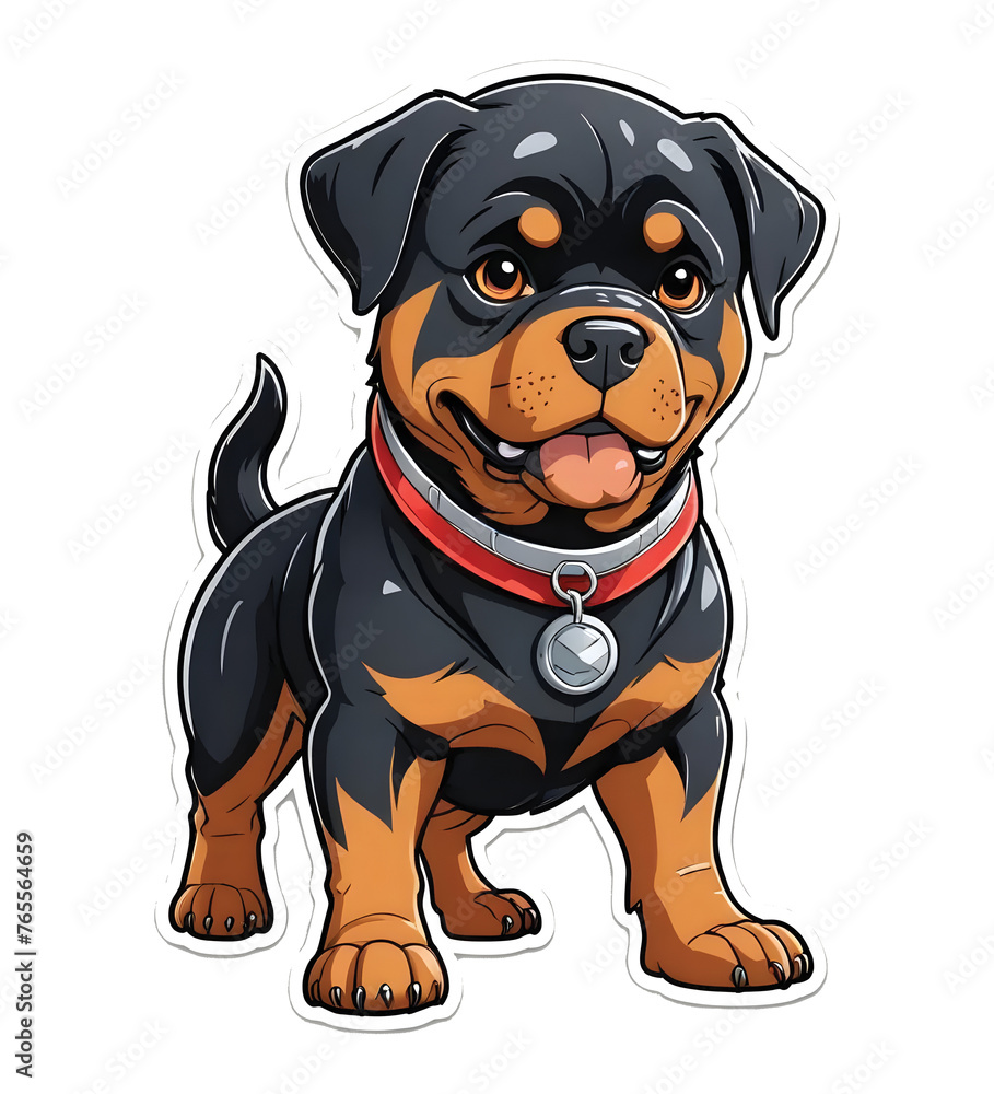 Fototapeta premium Rottweiler Dog Perfect for sticker, t-shirt, design template. Generative Ai. V39