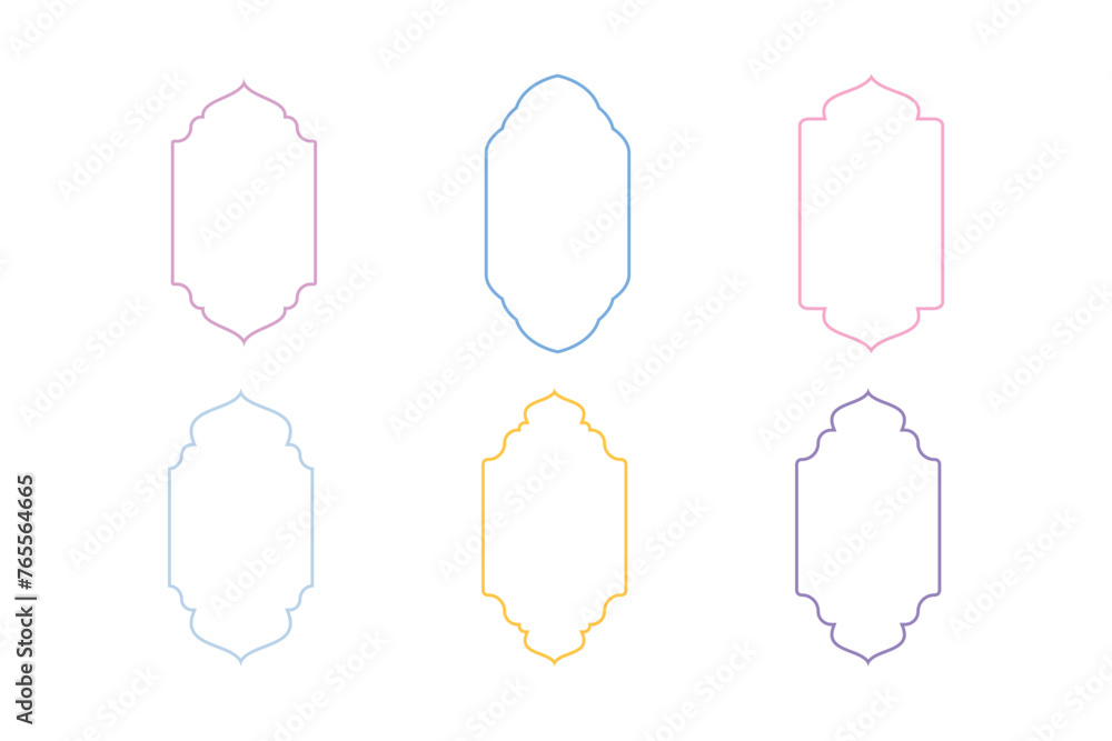 Islamic Vertical Frame Design Thin Line- SET 6 Islamic Vertical Frame Design Thin Line- SET 6