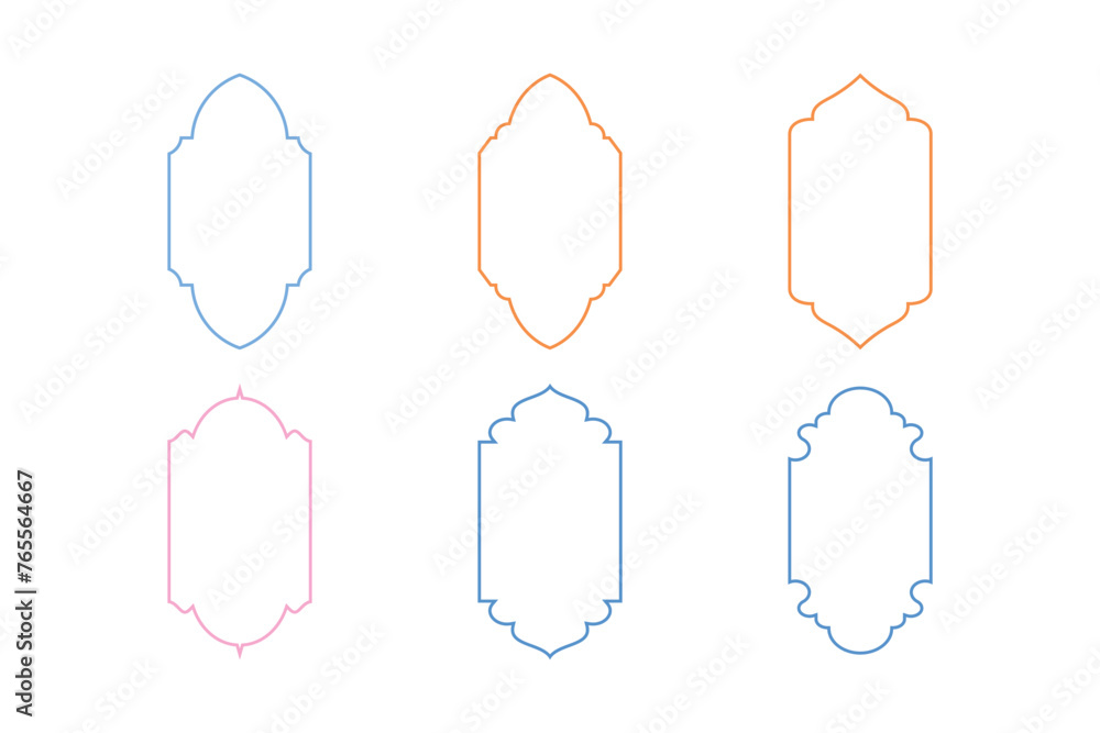 Islamic Vertical Frame Design Thin Line- SET 6 Islamic Vertical Frame Design Thin Line- SET 6