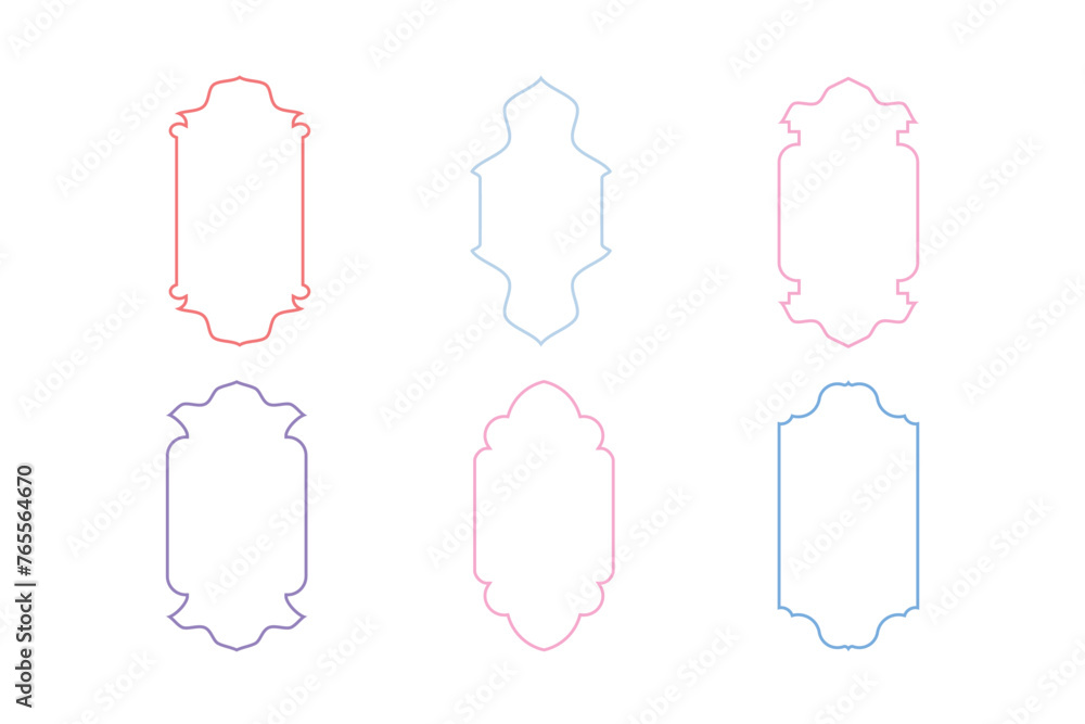 Islamic Vertical Frame Design Thin Line- SET 6 Islamic Vertical Frame Design Thin Line- SET 6