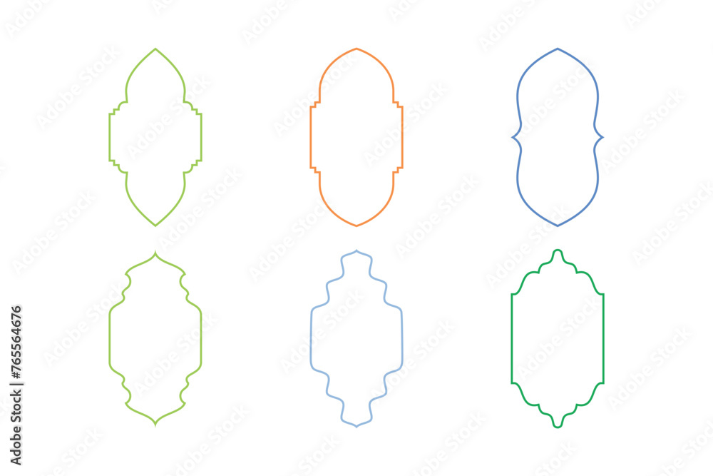 Islamic Vertical Frame Design Thin Line- SET 6 Islamic Vertical Frame Design Thin Line- SET 6