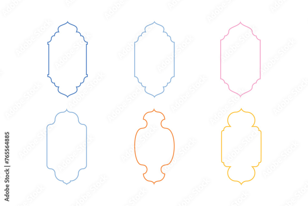 Islamic Vertical Frame Design Thin Line- SET 6