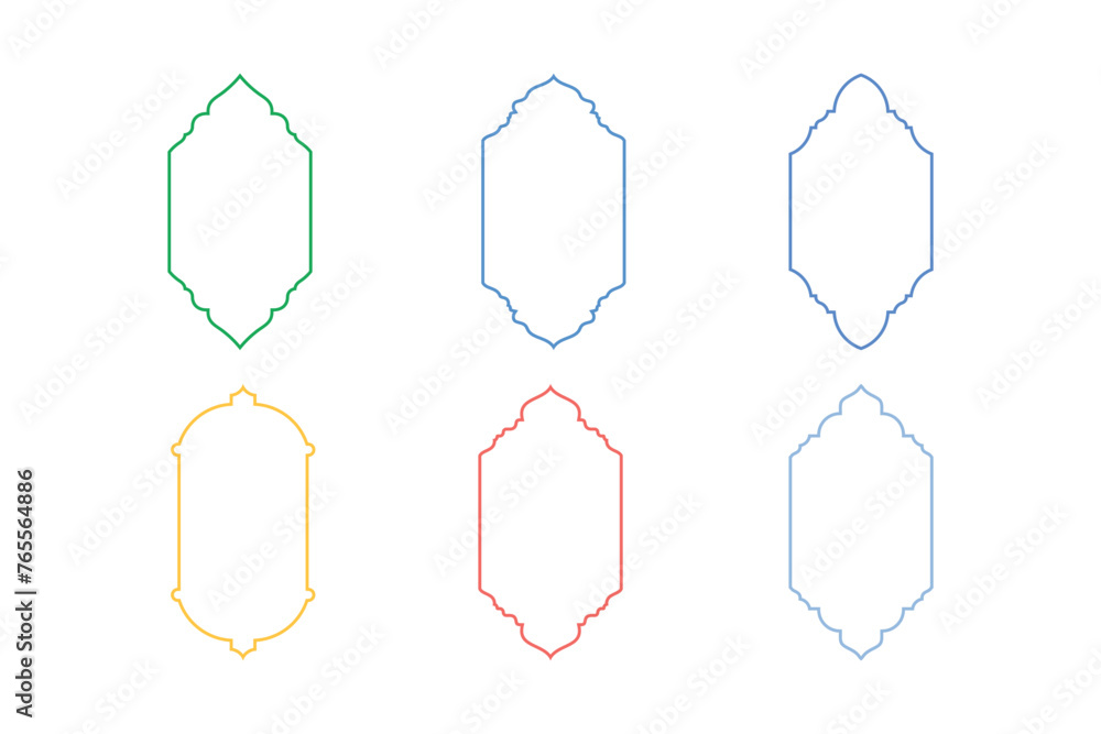 Islamic Vertical Frame Design Thin Line- SET 6 Islamic Vertical Frame Design Thin Line- SET 6