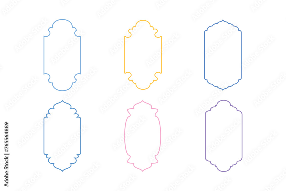 Islamic Vertical Frame Design Thin Line- SET 6 Islamic Vertical Frame Design Thin Line- SET 6