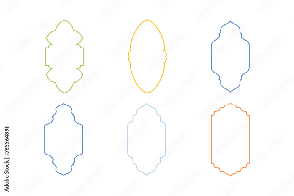 Islamic Vertical Frame Design Thin Line- SET 6 Islamic Vertical Frame Design Thin Line- SET 6