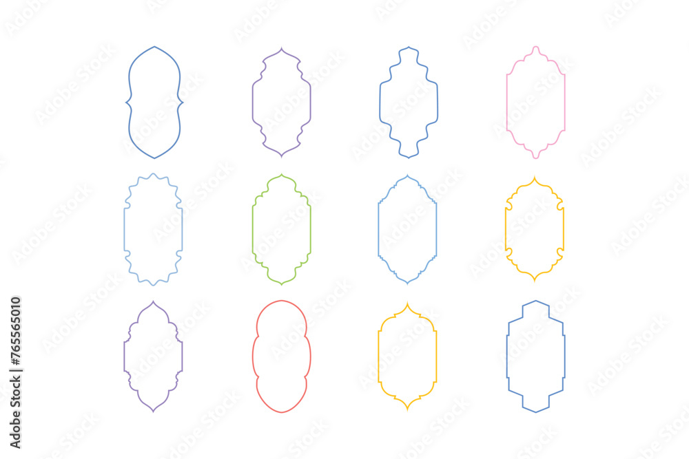 Islamic Vertical Frame Design Thin Line- SET 12 Islamic Vertical Frame Design Thin Line- SET 12
