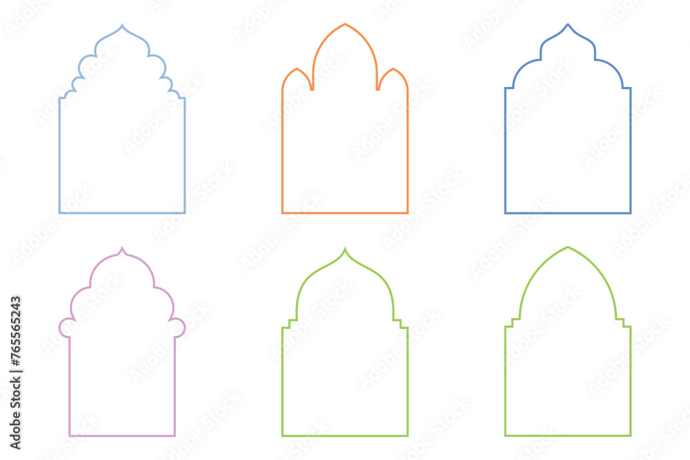 Islamic Arch Design Thin Line- SET 6 Islamic Arch Design Thin Line- SET 6