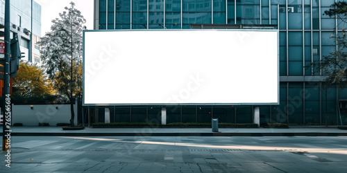 Large billboard mockup on the city background. Advertising concept