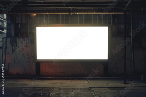 Transparent blank screen in the hallroom photo