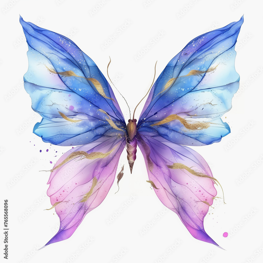 a fairy wings with an ethereal blend of blue and purple hues,